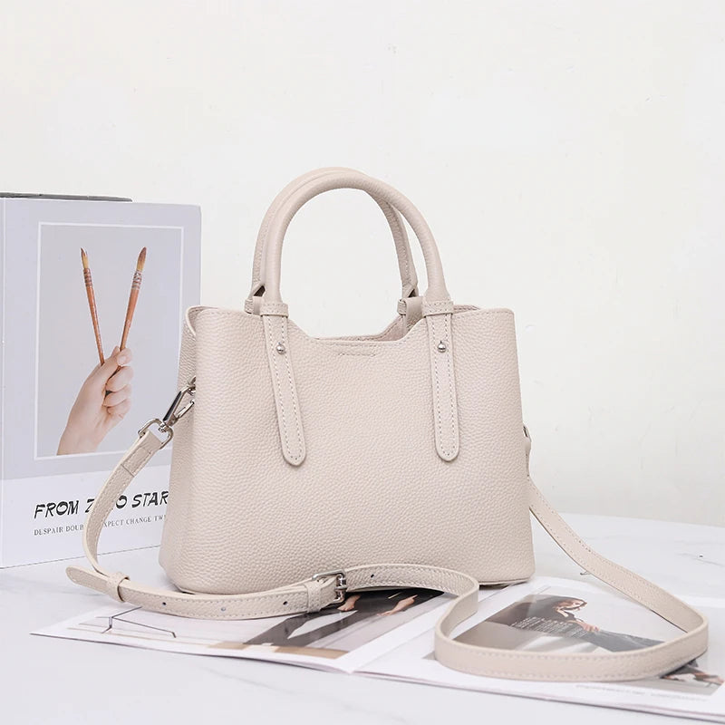 Women's Fashion Luxury Designer Handbags Female Cow Genuine Leather Shoulder Bag Ladies Retro Cowhide Tote Crossbody Bags Girls