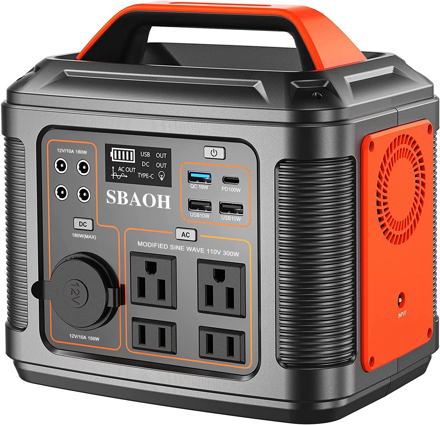 Power Station, 300W 296Wh Solar Generator Quick Charge 110V AC Outlets/DC Ports
