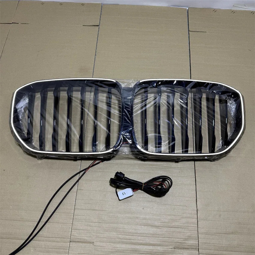 For BMW X5 G05 X5M X5 M F95 2019-2023 Car Front Kidney Grille Racing Grill With LED Light Black Upper Bumper Radiator Grid