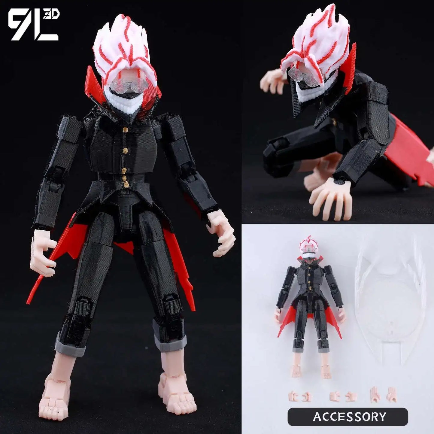 9L 3D Printed Anime Jujutsu Kaisen Sukuna Dummy 13 Shapeshift Action Figures 06