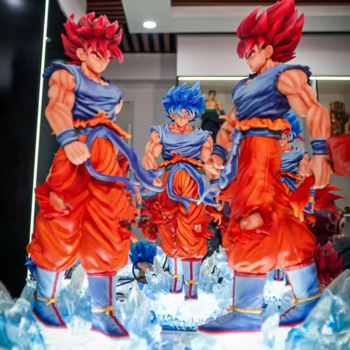 JT Statue Dragon Ball Z Majin Vegeta Figure Vegeta Blue JT Goku Led Base Super Saiyan Action Figures Collection Model Toys Gift