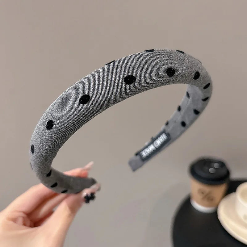 Black and Gray Simple Sponge Headband for Women Elegant Suitable for Daily Wear Including Washing Up Hair Band Fashion Girl