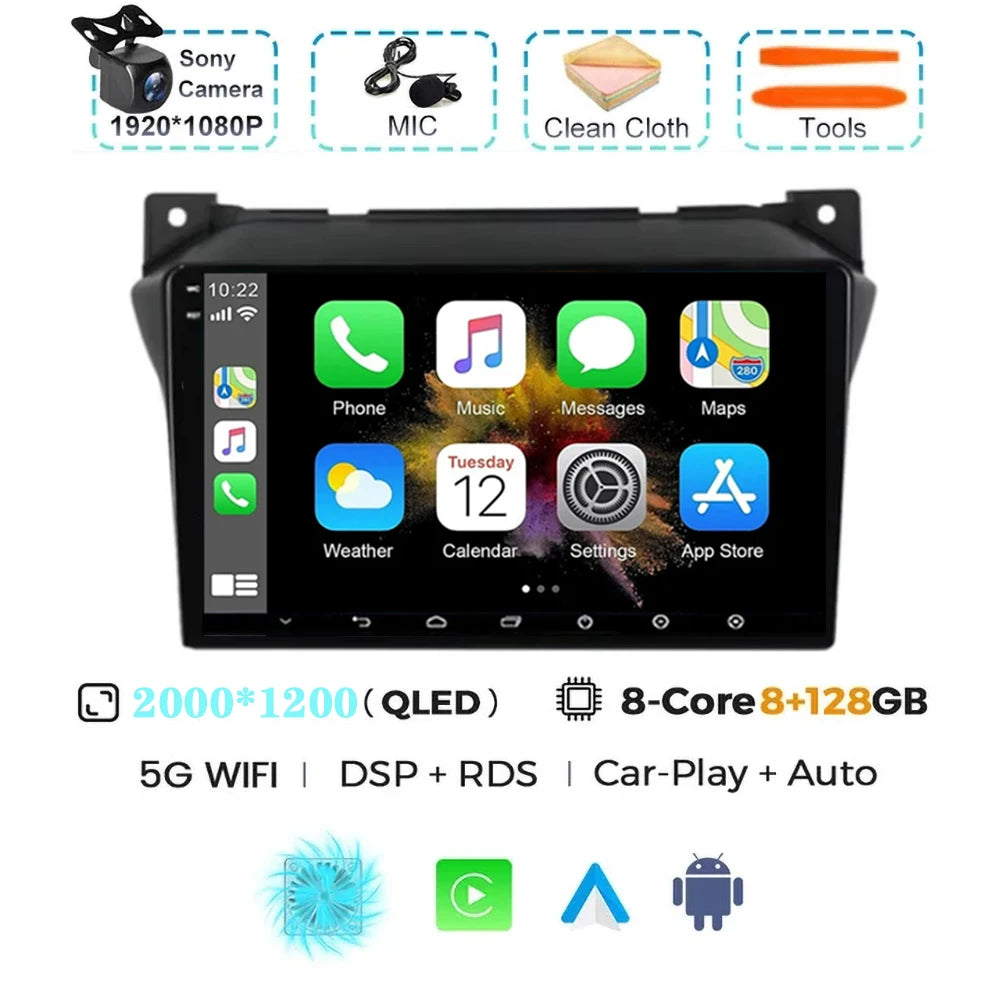 Android 15 Carplay Auto Car Radio For Suzuki Alto 2009 2010 2011 2012 2013 - 2017 Navigation GPS Multimedia Video Player Stere