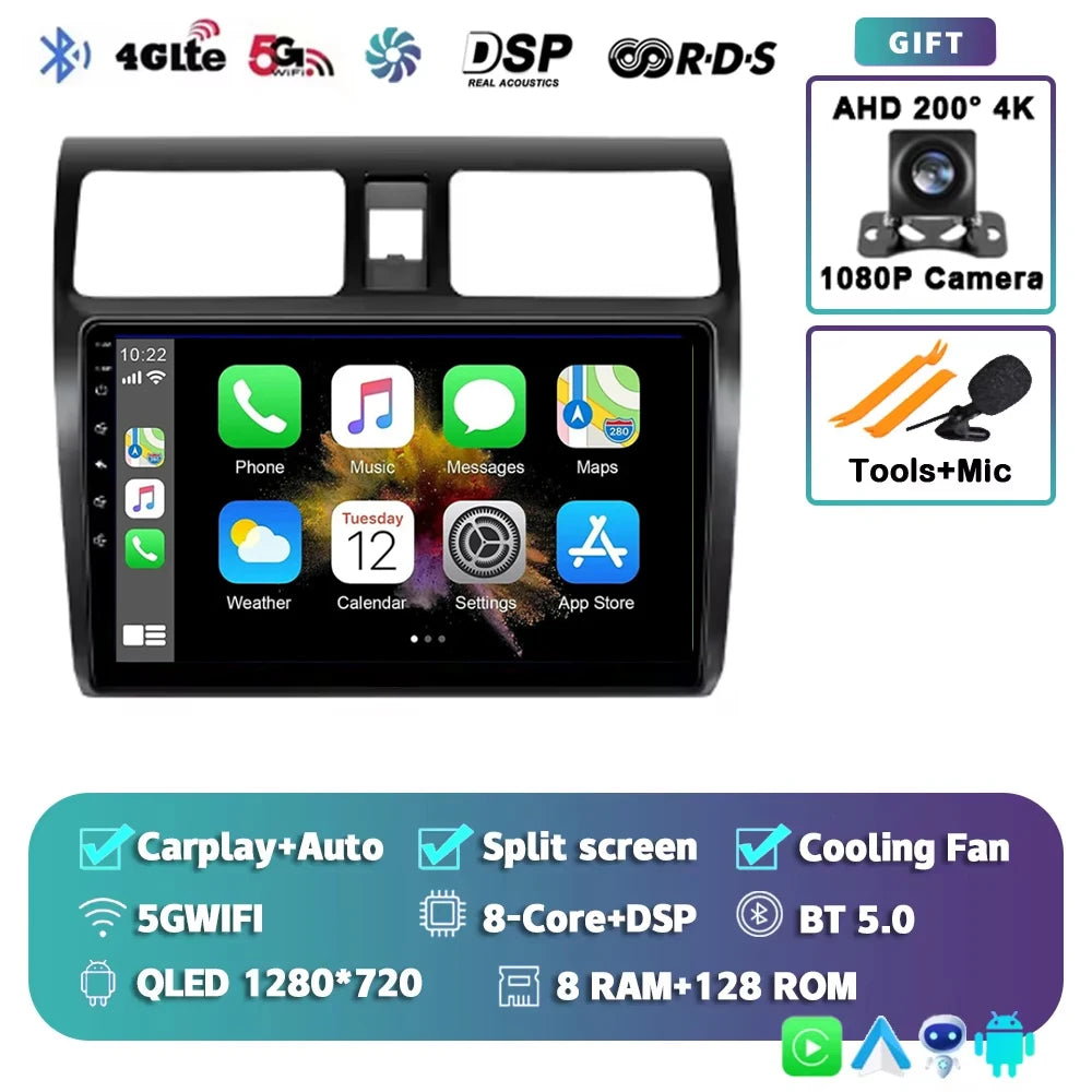Android 15 2K 12+256GB  For Suzuki Swift 2003 - 2010 Car Radio Multimedia Video Player wireless Carplay Android Auto GPS stereo