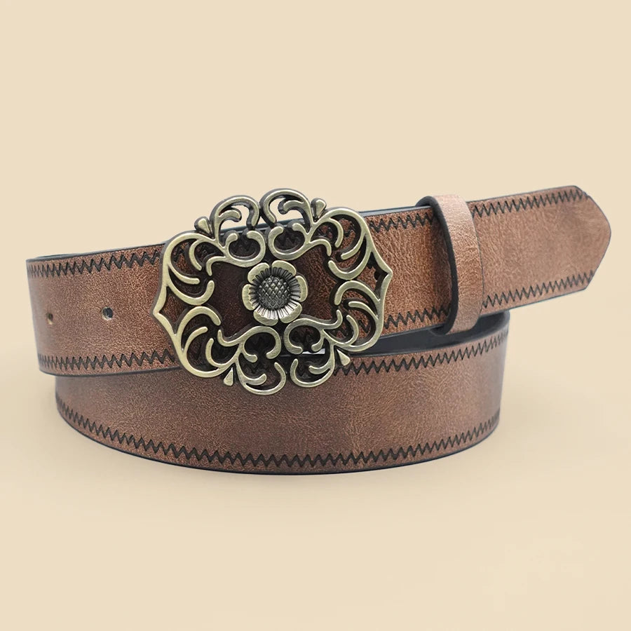 Classic Retro Western Denim Style Belt, Fashionable Casual Women's Belt, Retro Printed Belt, Classic Decorative Belt