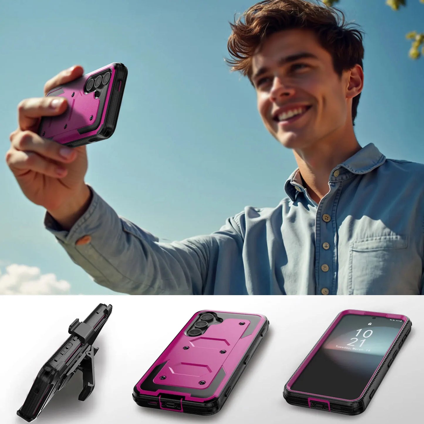 Samsung Galaxy S24/S24+/S24 Ultra/S24 FE Rugged Shockproof Heavy Duty Phone Case