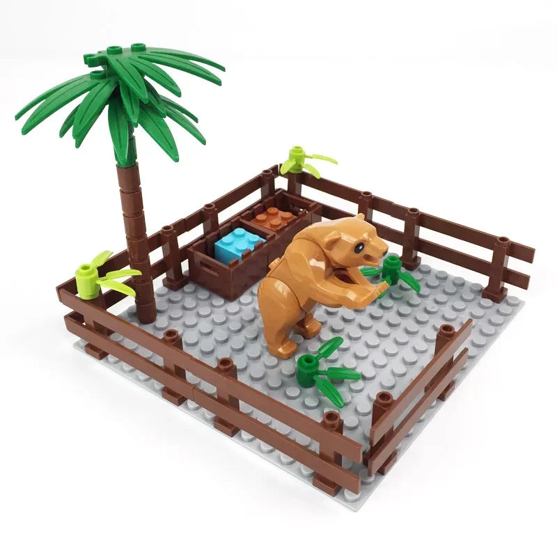DIY Farm Building Blocks Set Cattle Pen Pig Shed Chicken Horse Panda MOC Scene