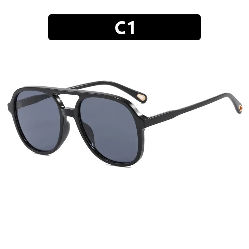 JNPCXI Retro Sunglasses Men Women Square Pilot Sunglasses Vintage Trendy Plastic Frame Sun Glasses
