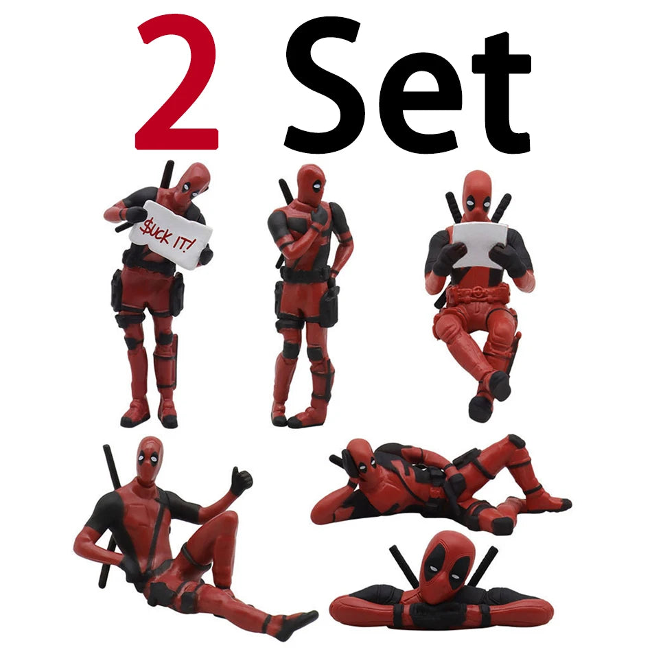 6 Desk Decoration Deadpool Car Home Office 8cm X-MAN Funny Cute Figure Model Toy