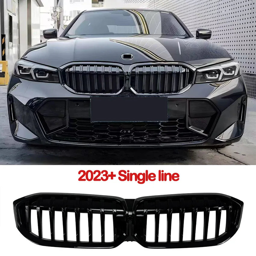 For BMW 3 Series G20 G21 2022-2025 330i 320d M340i Front Kidney Double Slat Diamond Grille Grill Center Grid Mesh Tuning Part
