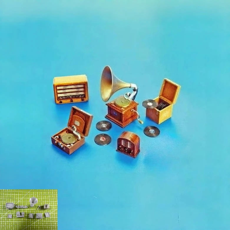 Unpainted 1:35 Resin Model GK Scene Layout Resin Phonograph Needs To Be Assembled