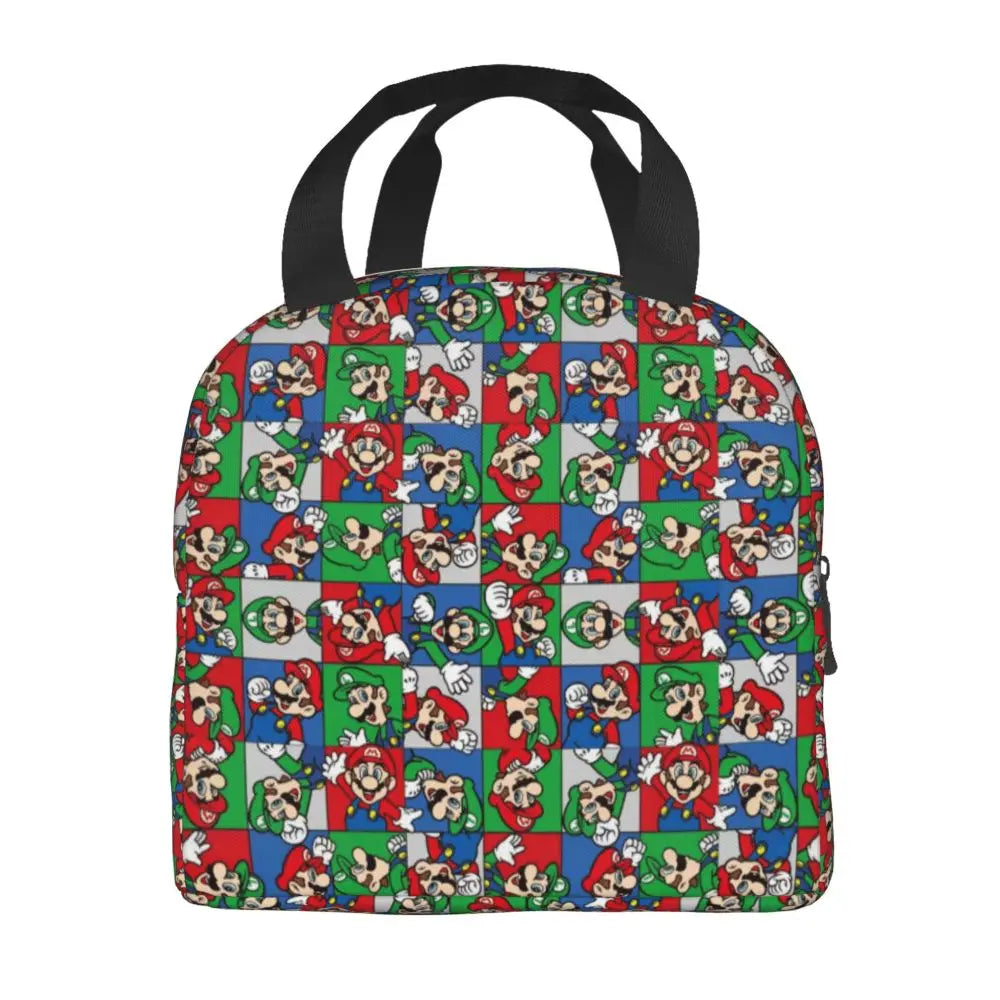 Custom Mario SuperBros Insulated Lunch Bag Reusable Thermal Cooler Lunch Box M22