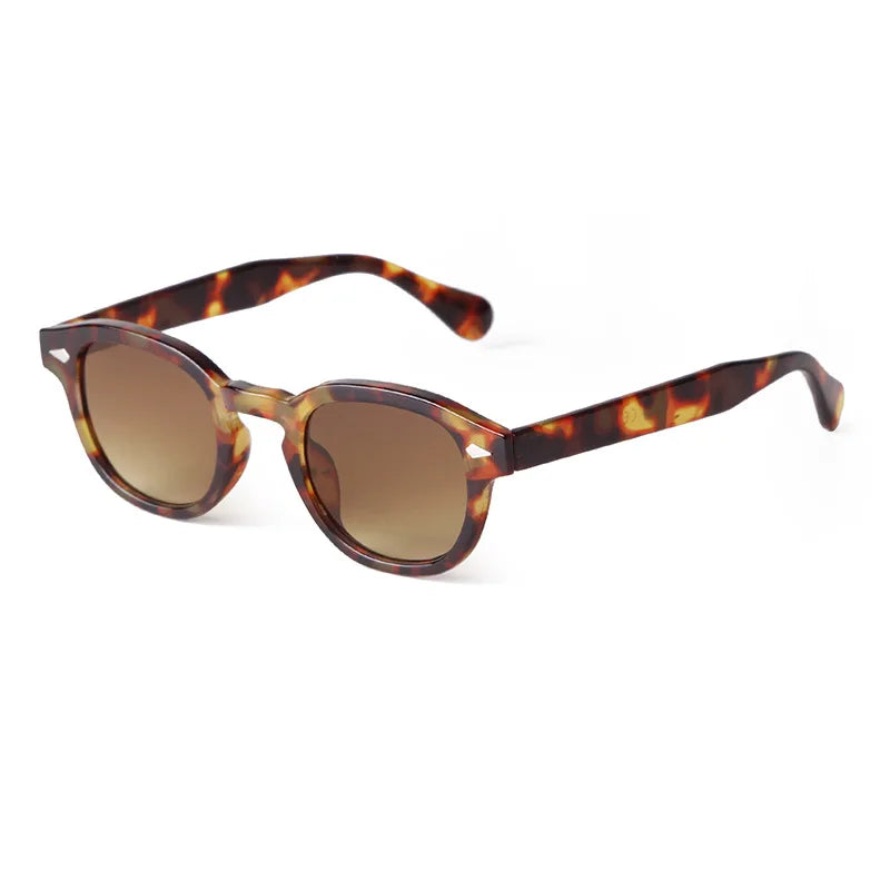 JNPCXI Fashion Gradient Blue Round Sunglasses for Women Men Vintage Tortoise Square Sun Glasses Lunettes De Soleil
