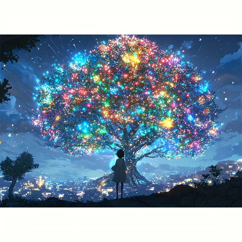 Mini Piece Small Size jigsaw Puzzle 1000 Pieces Tree of Life Art, 38x26cm,  for Home Decor & Spiritual Enthusiasts