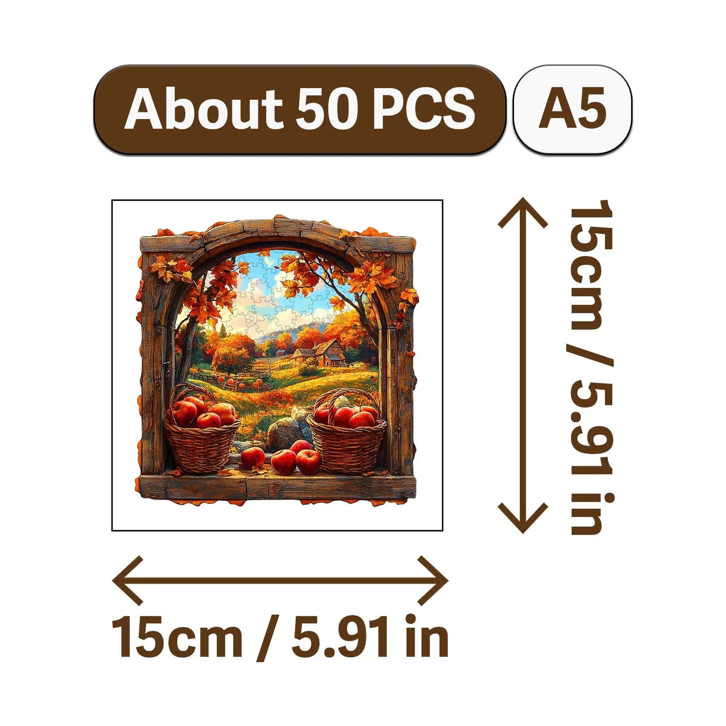 Autumn Scenery Wooden Jigsaw Puzzle Art Style Wooden Decor Painting Christmas and Halloween Gift Toy for Teen and Kid