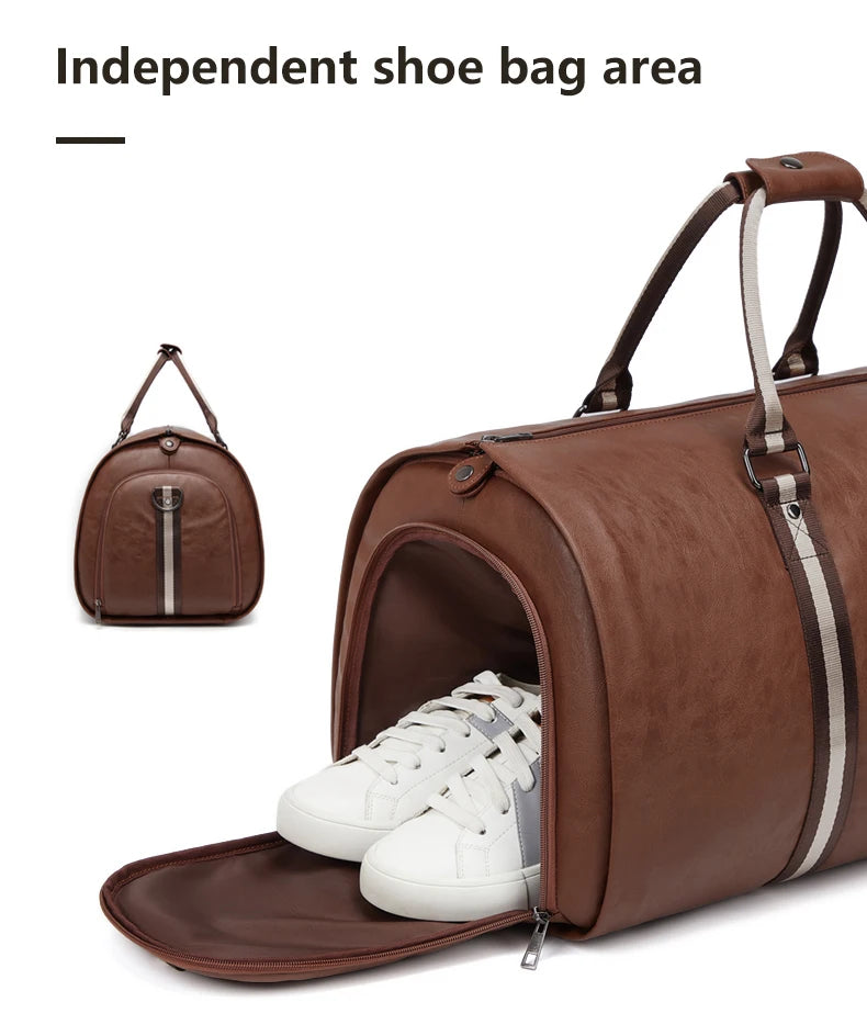 SWISS MILITARY XL Capacity Leather Bag Multifunction Lugage AntiWater Travel Bag