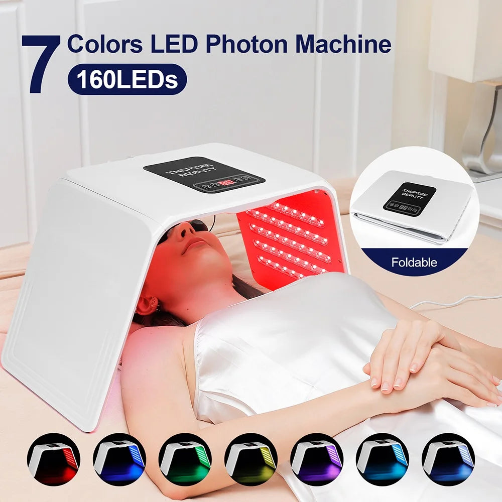 160 LEDs Foldable 7 Colors LED Photon Machine Face LED Mask PDT Machine Home Use Beauty Salon LED Facial Body SPA Mask Skin Care