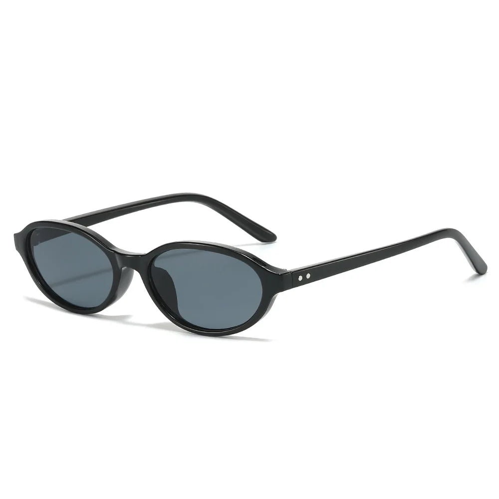JNPCXI New Small Sunglasses Women Fashion Tea Shades UV400 Retro Rivets Men Punk Sun Glasses