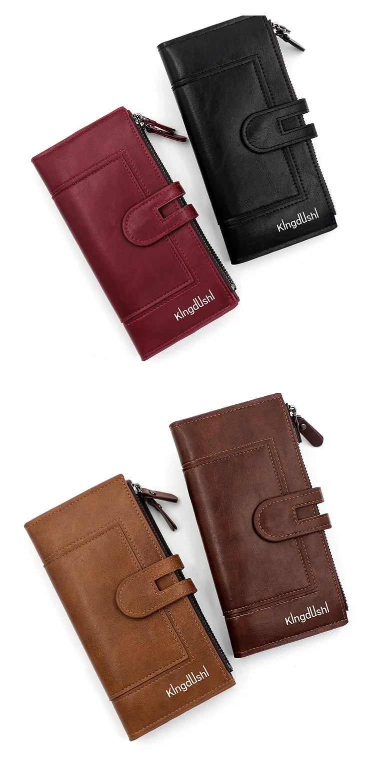 Fashion Long Wallet, US & EU Phone Bag PU Leather Multi Card Carrying Bags Purses