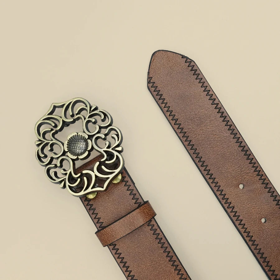 Classic Retro Western Denim Style Belt, Fashionable Casual Women's Belt, Retro Printed Belt, Classic Decorative Belt