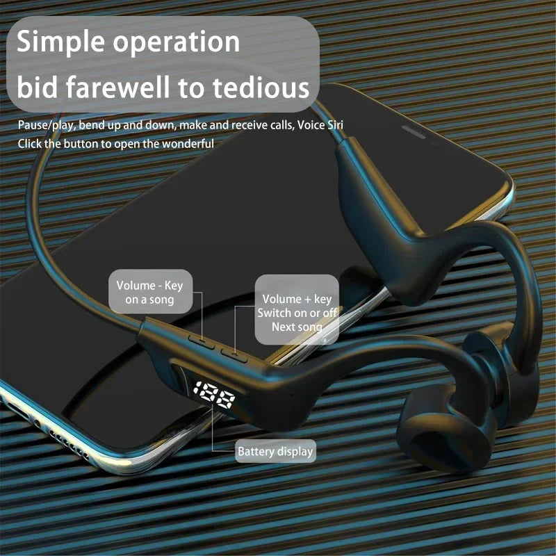 NEW Wireless Bone Conduction Headphones Bluetooth Earphone Sport Swimming Bluetooth Compatible Headphone Hand-free With Mic 2026