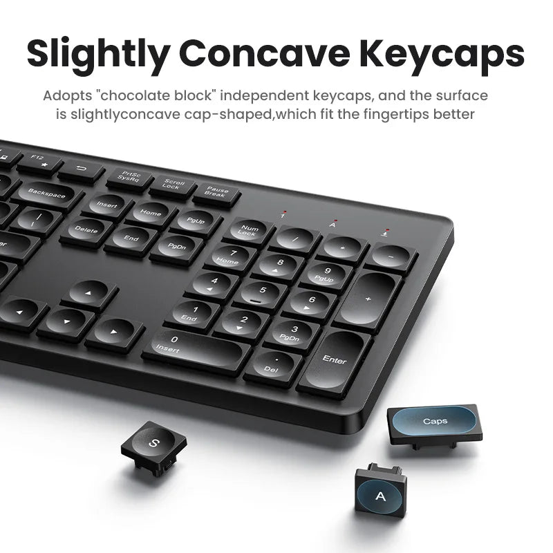 Wireless Keyboard 2.4GHz 104 Keys Layout Laptop Desktop Windows Mac OS PC Access