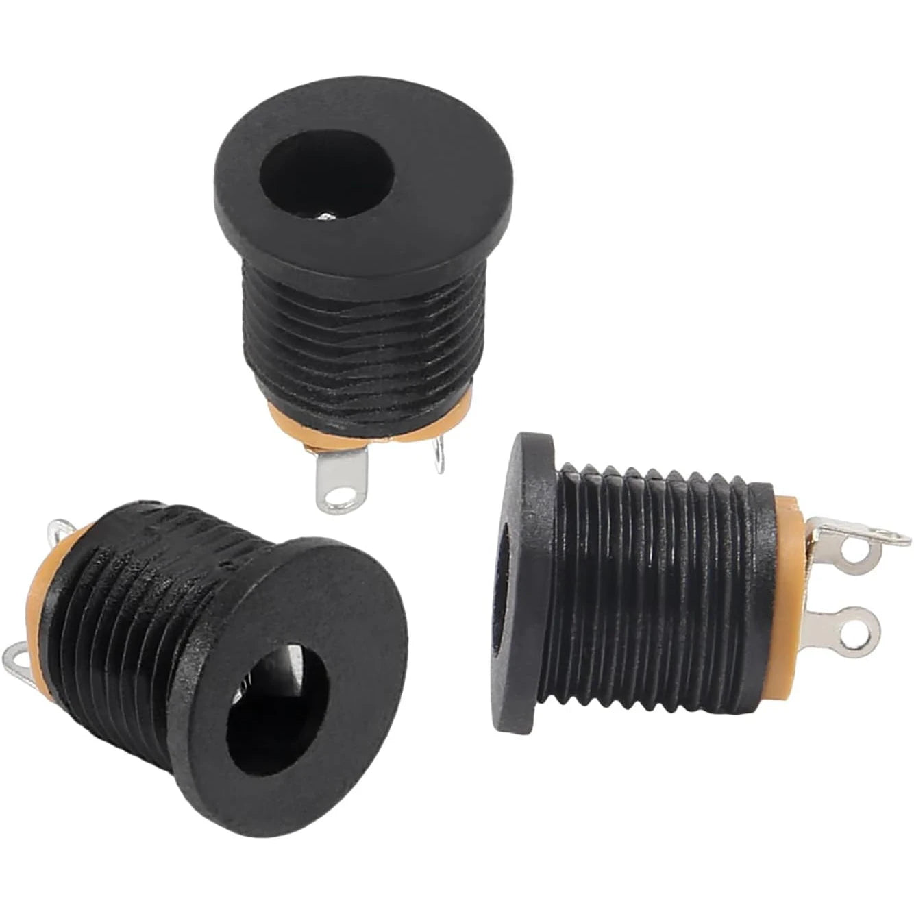 20Pair 12V 3A 5.5x2.1mm DC Power Male Plugs Connector DC Power Socket Female Jack Screw Nut Panel Mount Adapter 5.5 * 2.1mm