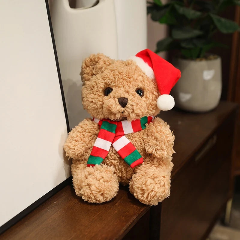 Lovely Cartoon Christmas Scarf Bear Penguin Soft Stuffed Elk Teddy Bear Doll Plush Toy Decoration Girl Boy Kids Christmas Gift