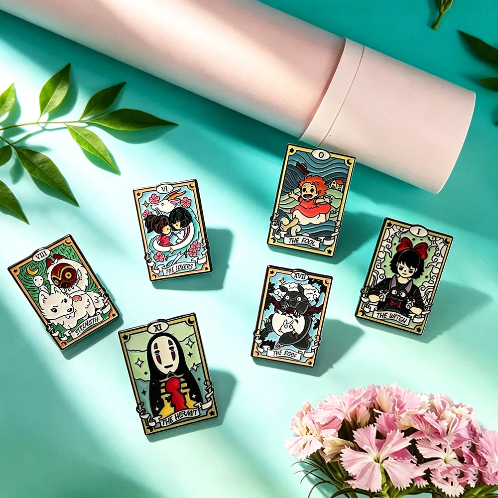 6PCS Character Brooch Cartoon Little Girl Shape Metal Badge Small Gift Wholesale Bag Pins and Badges Backpack Accessories Lapel