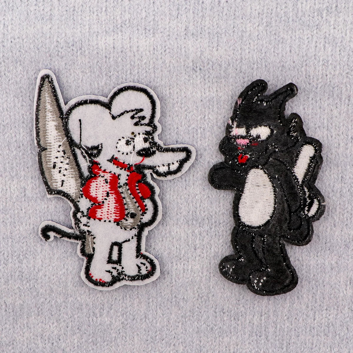 Cartoon Character Patches On Clothes Cute Mouse Iron on Embroidered Patches For Clothing DIY Stripes Applique Accessory