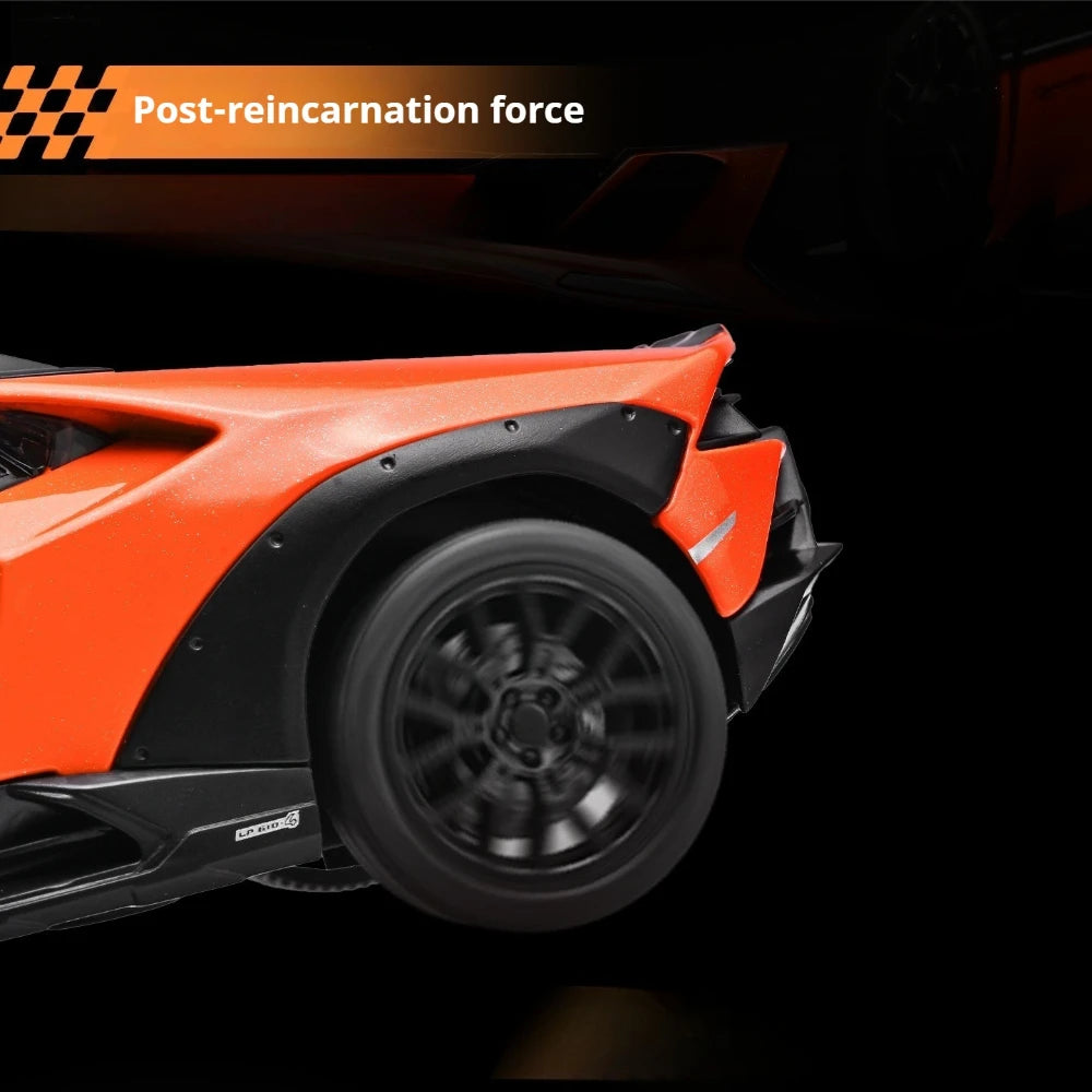 1:32 Huracán SVJ63 Alloy Sportscar Toys Diecast Model Rubber Tires Doors Opened Pull Back Miniature Vehices for Boy Fashion Gift