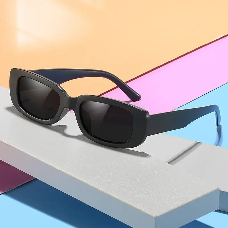 Korean Retro Square Child Sunglasses for Kids Fashion Oval Solid Color Children Eyewear UV400