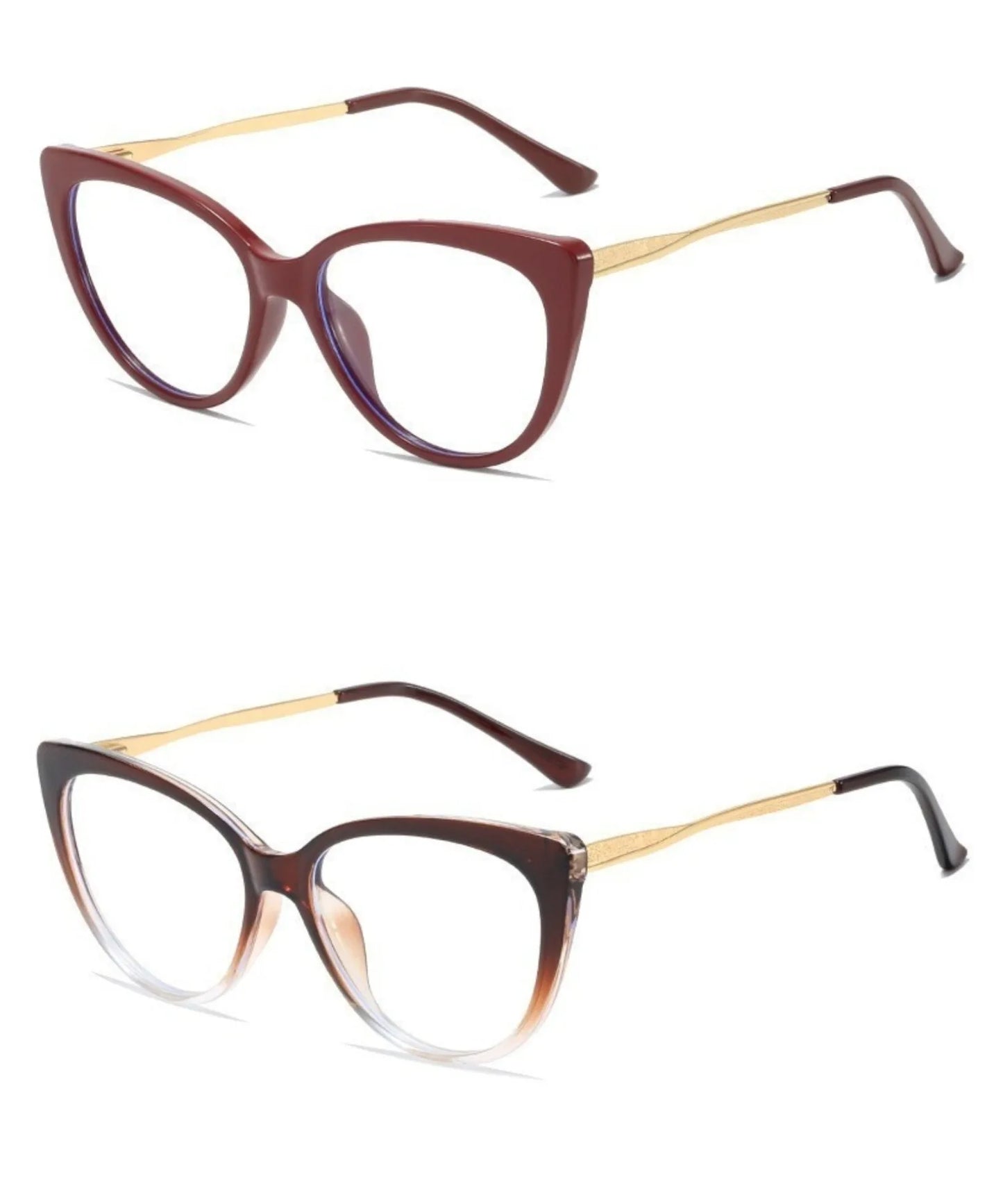 Metal Blue Light Blocking Lens Cat Eye Eyeglasses for Women Men Outdoor Fashion Eyewear
