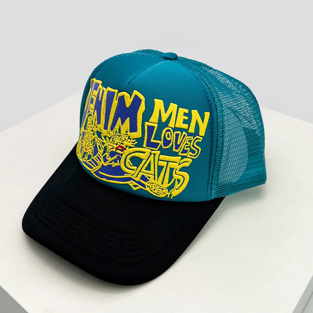 New Unisex 3D Printed Colored Letter Personal Baseball Hats Sunshade Hip Hop Breathable Color Block Trucker Caps Mesh Versatile