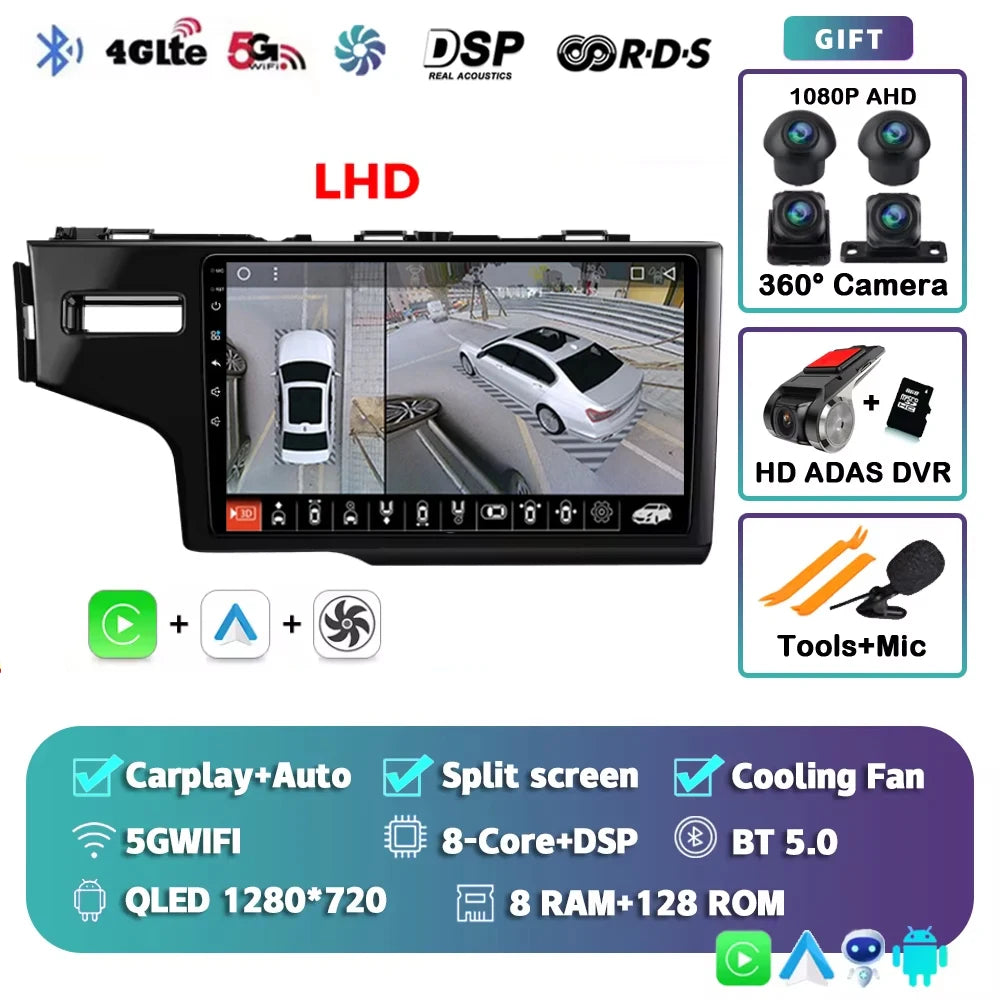Android 15 Car Radio For Honda Fit 3 Jazz 2014 2015 2016 2017 2018 2019 2020 Wireless Carplay Android Auto Multimedia Player 2 D