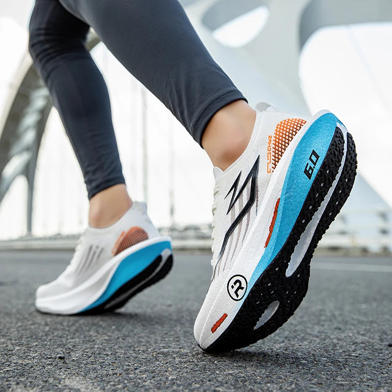 Men Sports Running Shoes Marathon Carbon Board Breathable Lightweight Women Comfortable Stable Athletic Casual Sneakers Outdoor