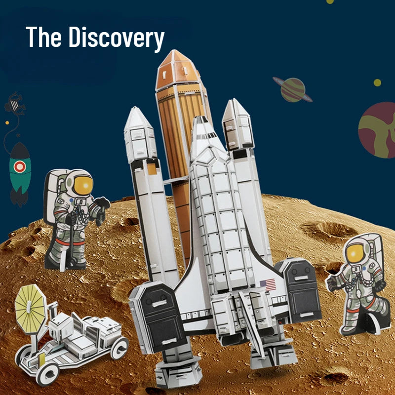 3D Puzzle Space Model Space Exploration Handmade DIY Paper Assembly Early Education Educational Toys Creative Gift Jigsaw