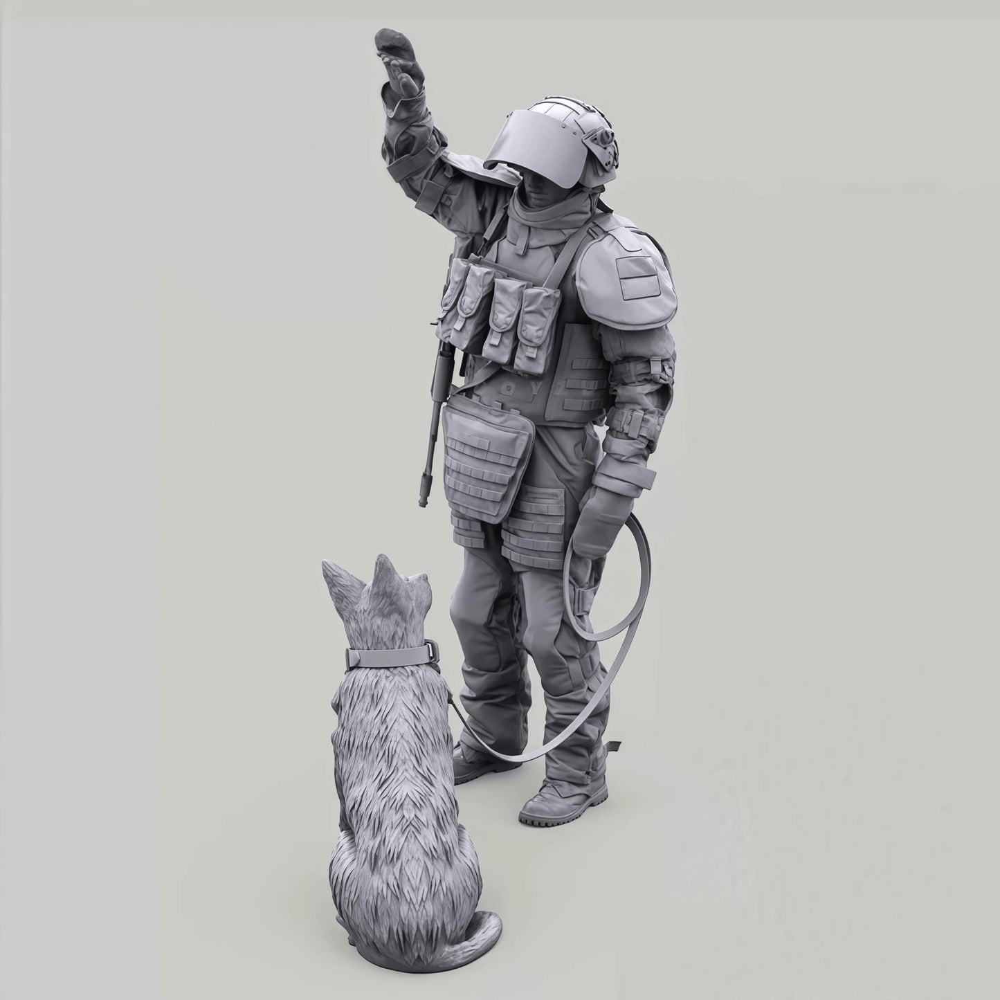 1/35 Casting Resin Model Assembly Kit, GK, Modern American Soldier and Wolf Dog Models, Unpainted