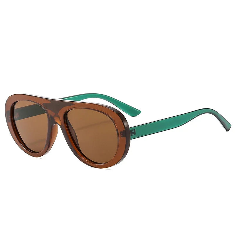 JNPCXI Vintage Pilot Women Sunglasses Fashion Black Orange Shades UV400 Men Trending Punk Sun Glasses