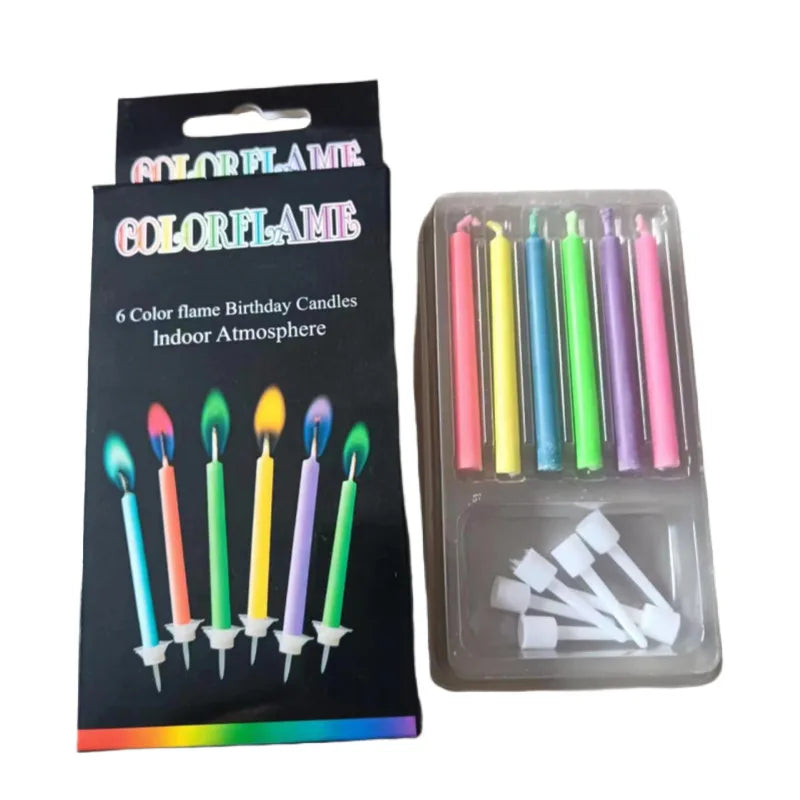 5/6pcs Rainbow Flame Birthday Candles - Creative Cake Toppers for Parties & Desserts