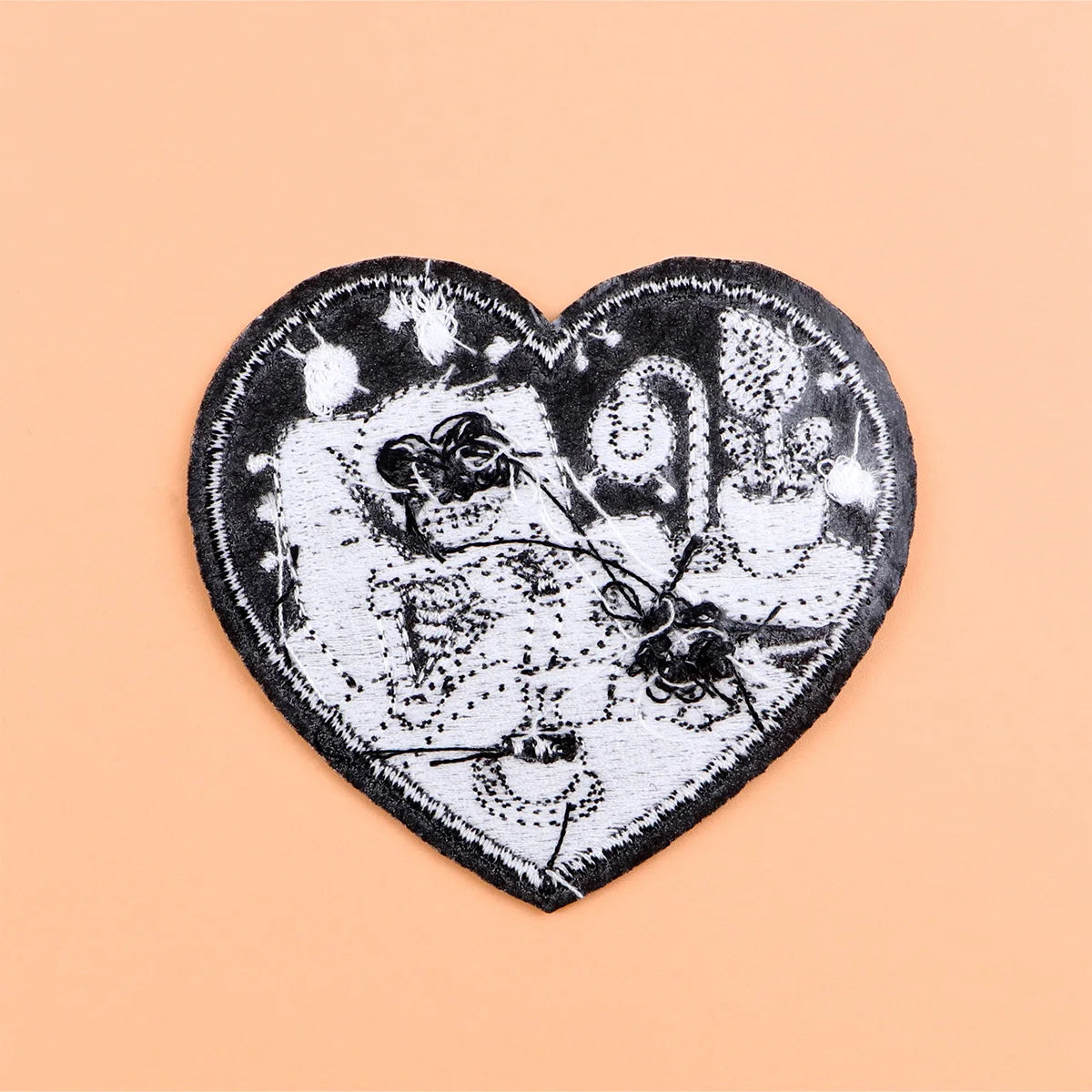 Skeleton and Cat Iron On Patch Clothes Patch For Clothing Reading Embroidered Patch Garment Apparel Accessories Sewing Stickers
