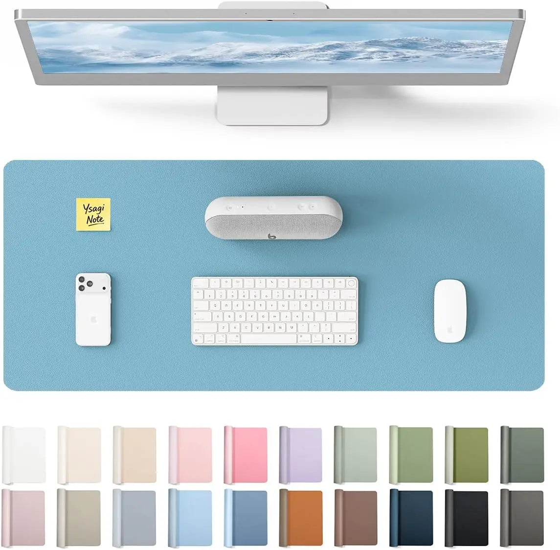 Leather Office Desk Pad Protector,Large Mouse Pad,Non-Slip,PU Leather,Laptop Desk Blotter,Waterproof Writing Pad for Office/Home