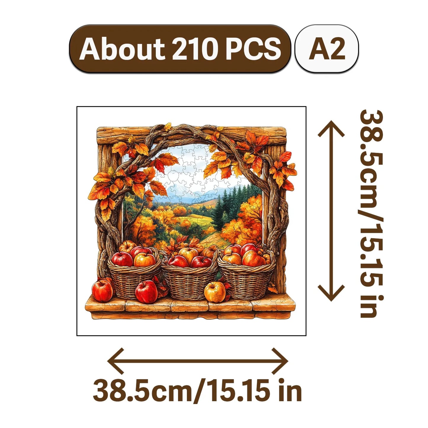 Autumn Scenery Wooden Jigsaw Puzzle Art Style Wooden Decor Painting Christmas and Halloween Gift Toy for Teen and Kid