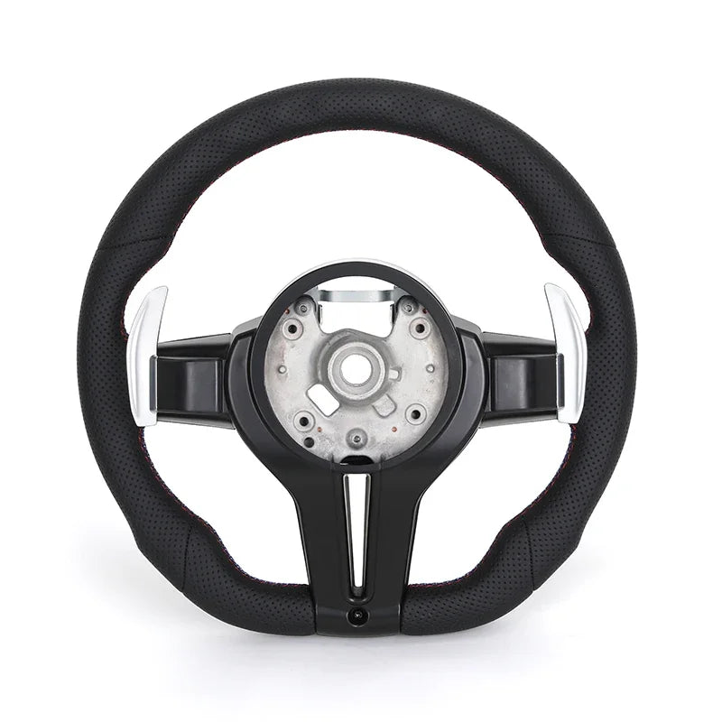 M Sport Steering Wheel for BMW Flat Bottom Full Perforated Leather 7 Series F01 F02 F06 F10 F20 F22 F25 F26 F30 M3 F80 M4 F82 M5