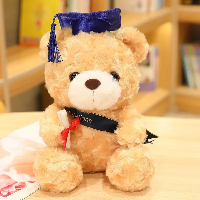23cm Cute Doctor Cap Bear Graduation Bear Plush Doll Soft Bachelor Bear Plush Toy Birthday Graduate Gifts for Student Kids