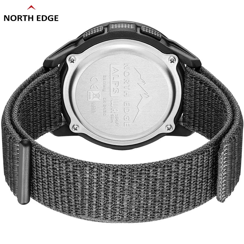 NORTH EDGE ALPS Carbon Fiber Digital Watch Compass Waterproof 50M Wristwatches