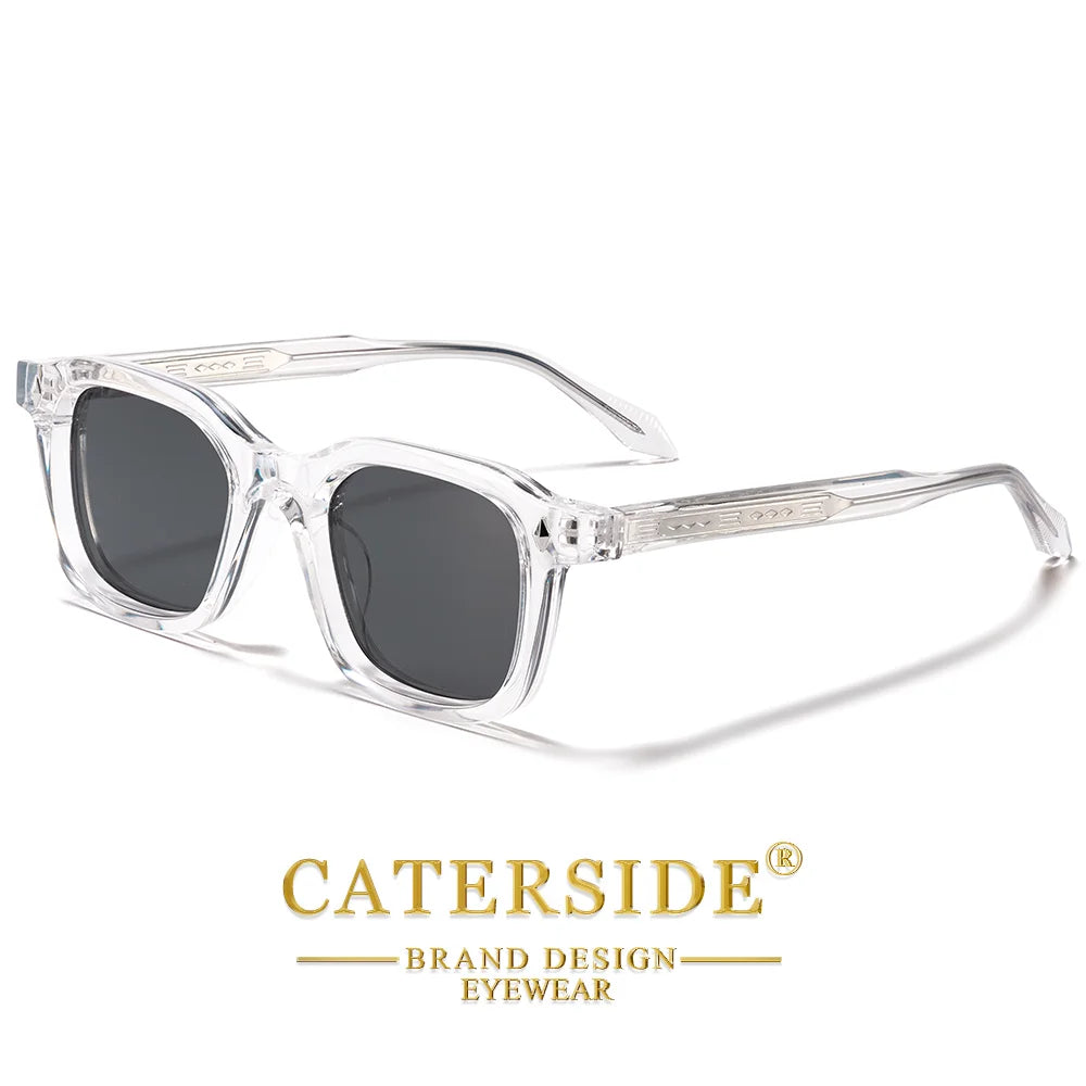 CATERSIDE Men Personalized Design Sunglasses Square Frame Women Retro Trendy Sunglasses Travel Business Party Gift Glasses UV400