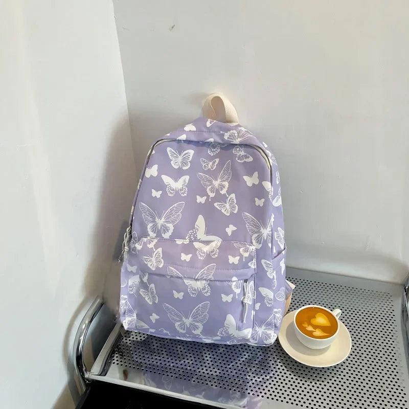 Fashion Butterfly Pattern Korean Women Backpack Student Backpack for School Book Storage and Travel Organizer рюкзак с экраном