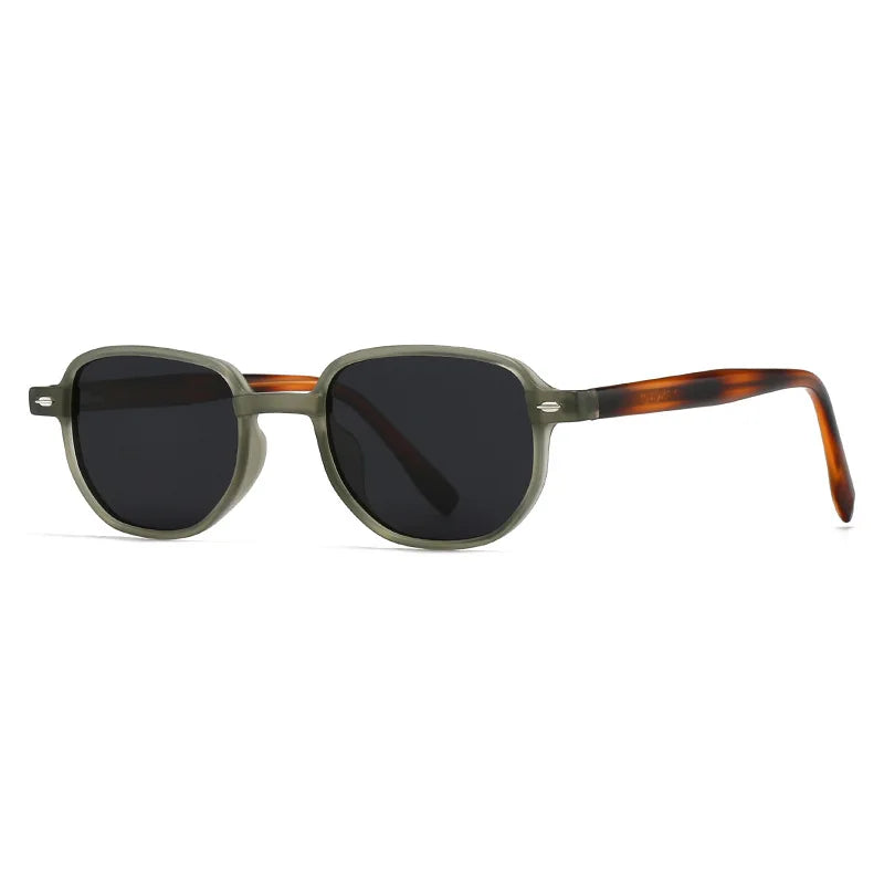 JNPCXI Retro Rivets Square Women Luxury Sunglasses Fashion Leopard Shades UV400 Men Green Sun Glasses