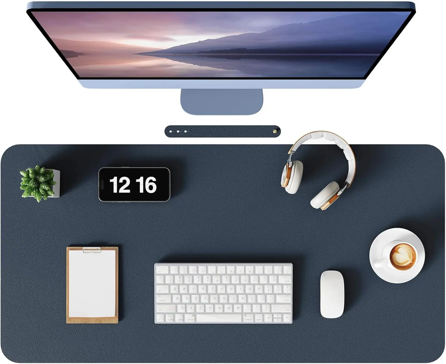 Non-Slip Desk Mat, Waterproof Desk Pad Table Protector, Large Mouse Pad Leather Writing Mat with Suede for Office /Home/Decor